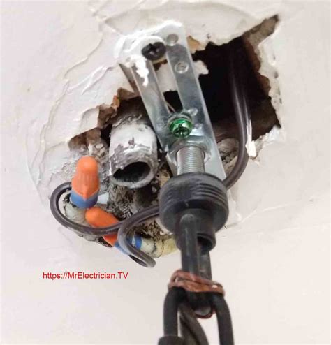 ceiling electrical box replacement|removing electrical box from ceiling.